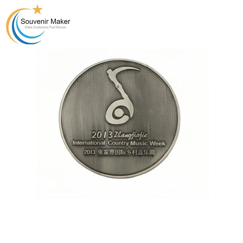 Custom 3D Antique Silver Challenge Coin