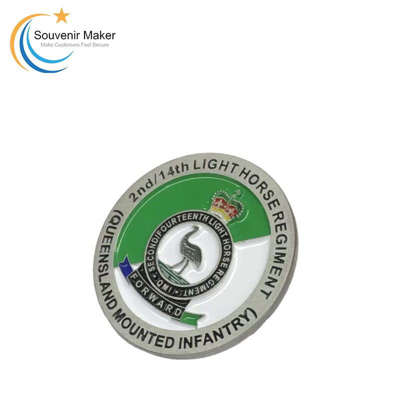 Custom Kangaroo Bright Silver Challenge Coin