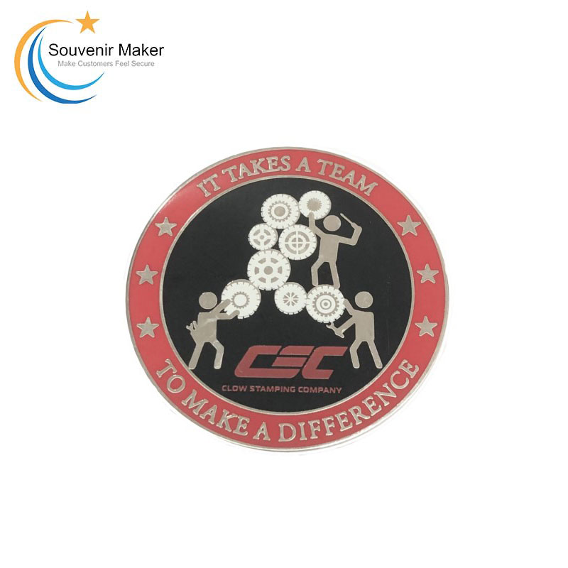 Custom Team Bright Silver Challenge Coin