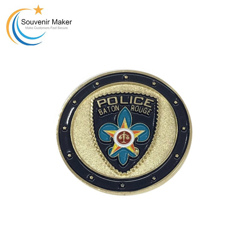 Custom Police Bright Gold Challenge Coin