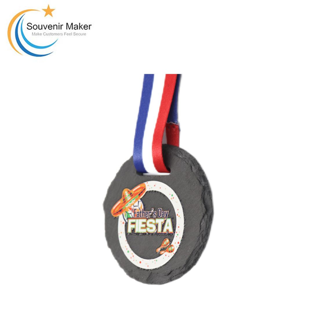 custom UV printing slate medal