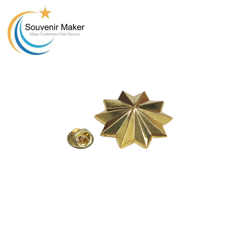 Custom 3D Shiny  Gold Lapel Pin