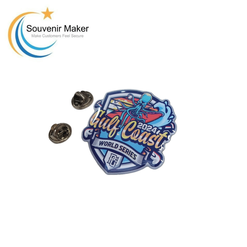  Custom Blue Offset Printing Lapel Pins
